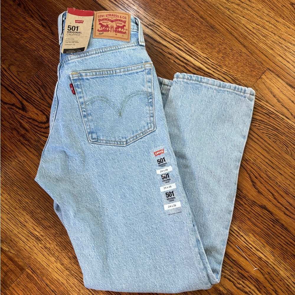 Levi's 501s women’s size 24 Blue Straight Jeans new with tags